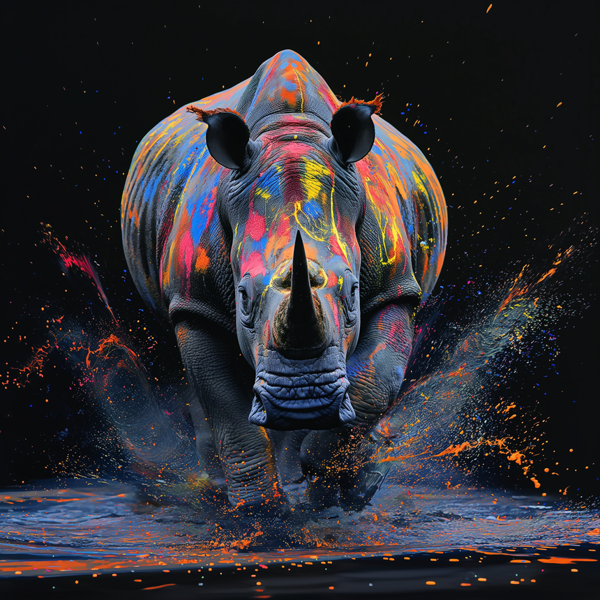 Charging Rhino Toughened Glass Kitchen Splashback - Adhesive Included