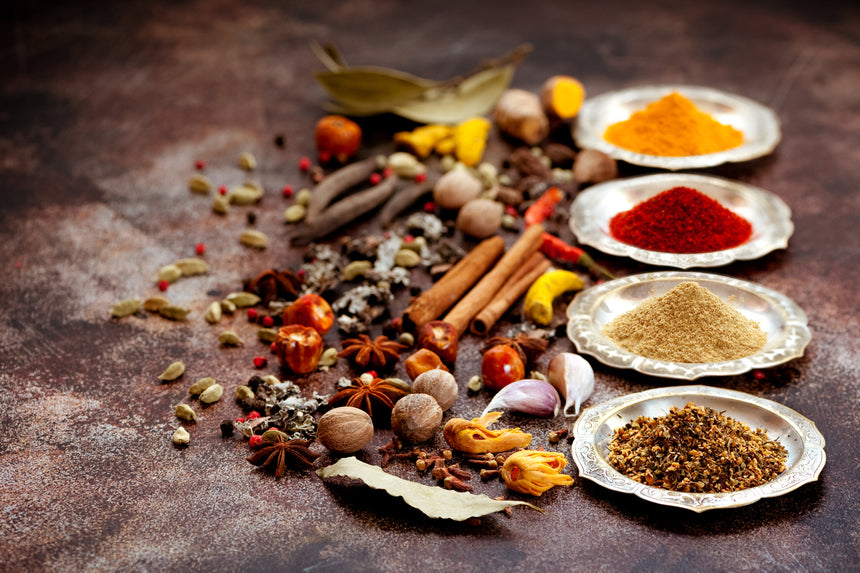 Spices V2 Toughened Glass Kitchen Splashback - Adhesive Included