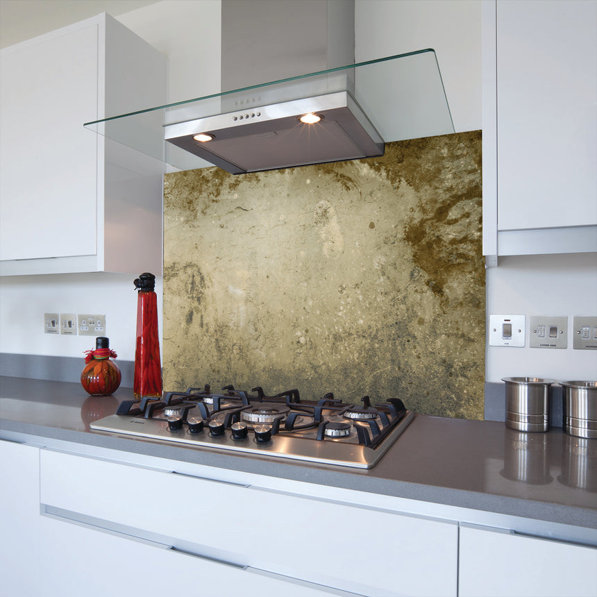 Tarnished Stone Toughened Glass Kitchen Splashback - Adhesive Included