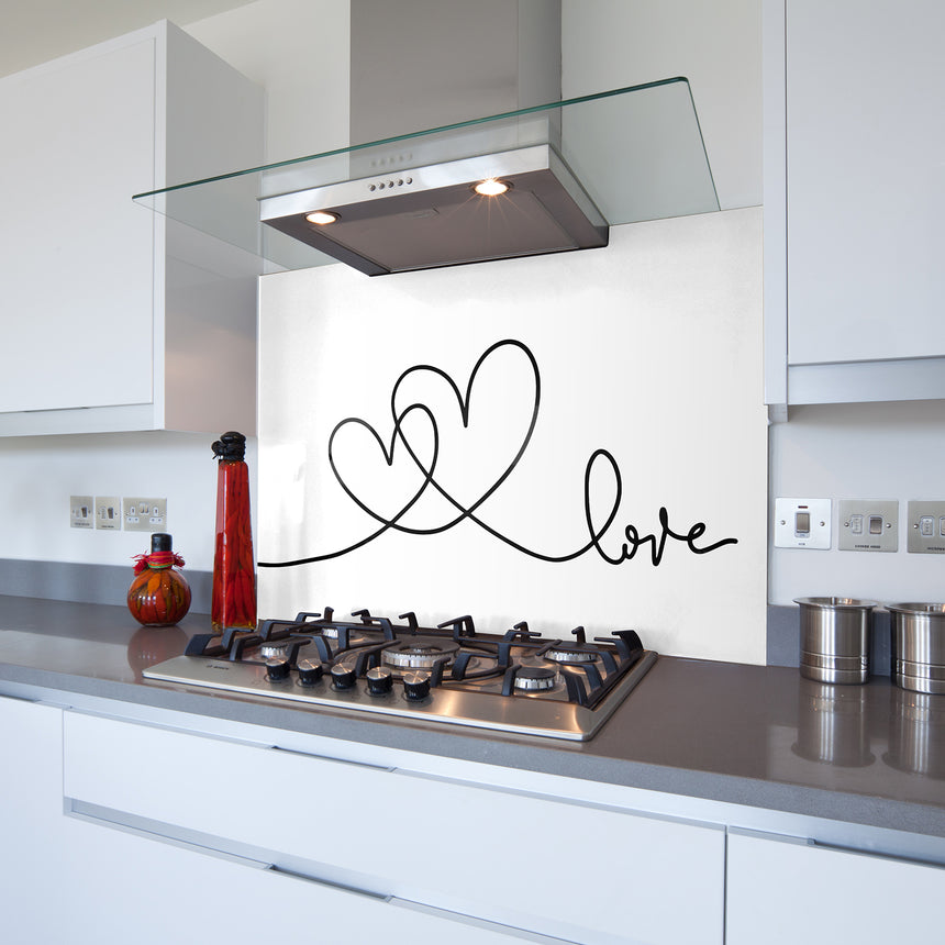 Linear Love Toughened Glass Kitchen Splashback - Adhesive Included