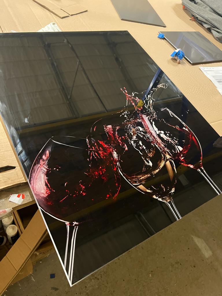 Custom Image Toughened Glass Kitchen Splashback - Adhesive Included
