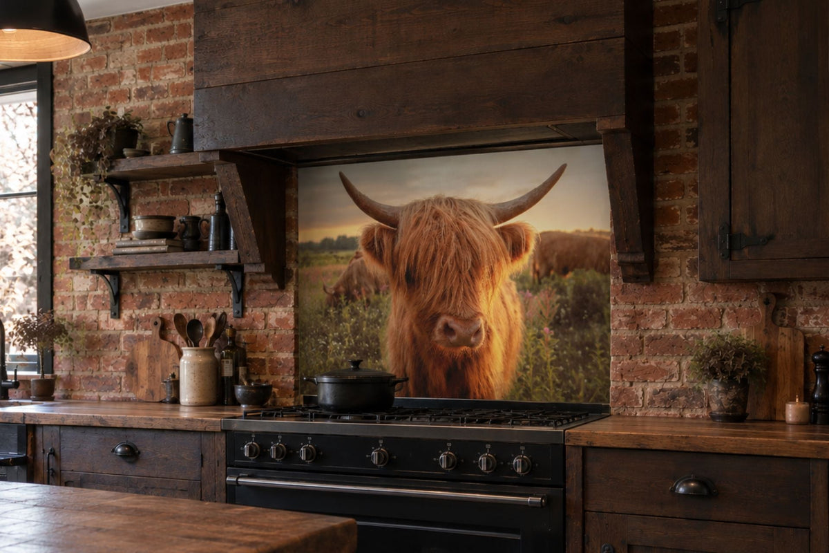 Highland cow splashback ideas