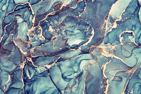Blue Alcohol Ink Glass Splashback