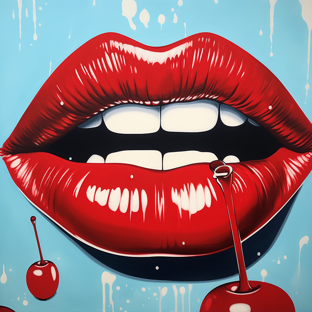 Cherry Red Lips Toughened Glass Kitchen Splashback - Adhesive Included