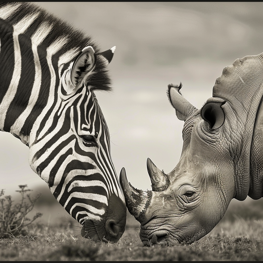 Zebra & Rhino Toughened Glass Kitchen Splashback - Adhesive Included