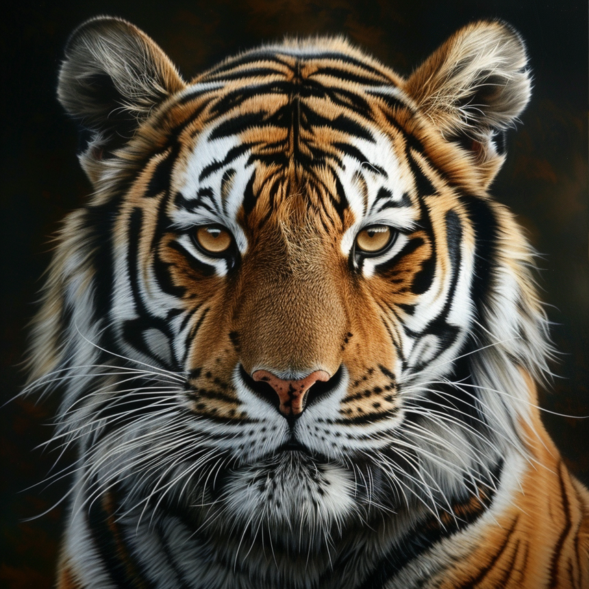Tiger Head Toughened Glass Kitchen Splashback - Adhesive Included