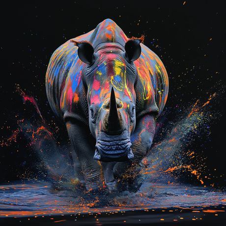 Charging Rhino Toughened Glass Kitchen Splashback - Adhesive Included