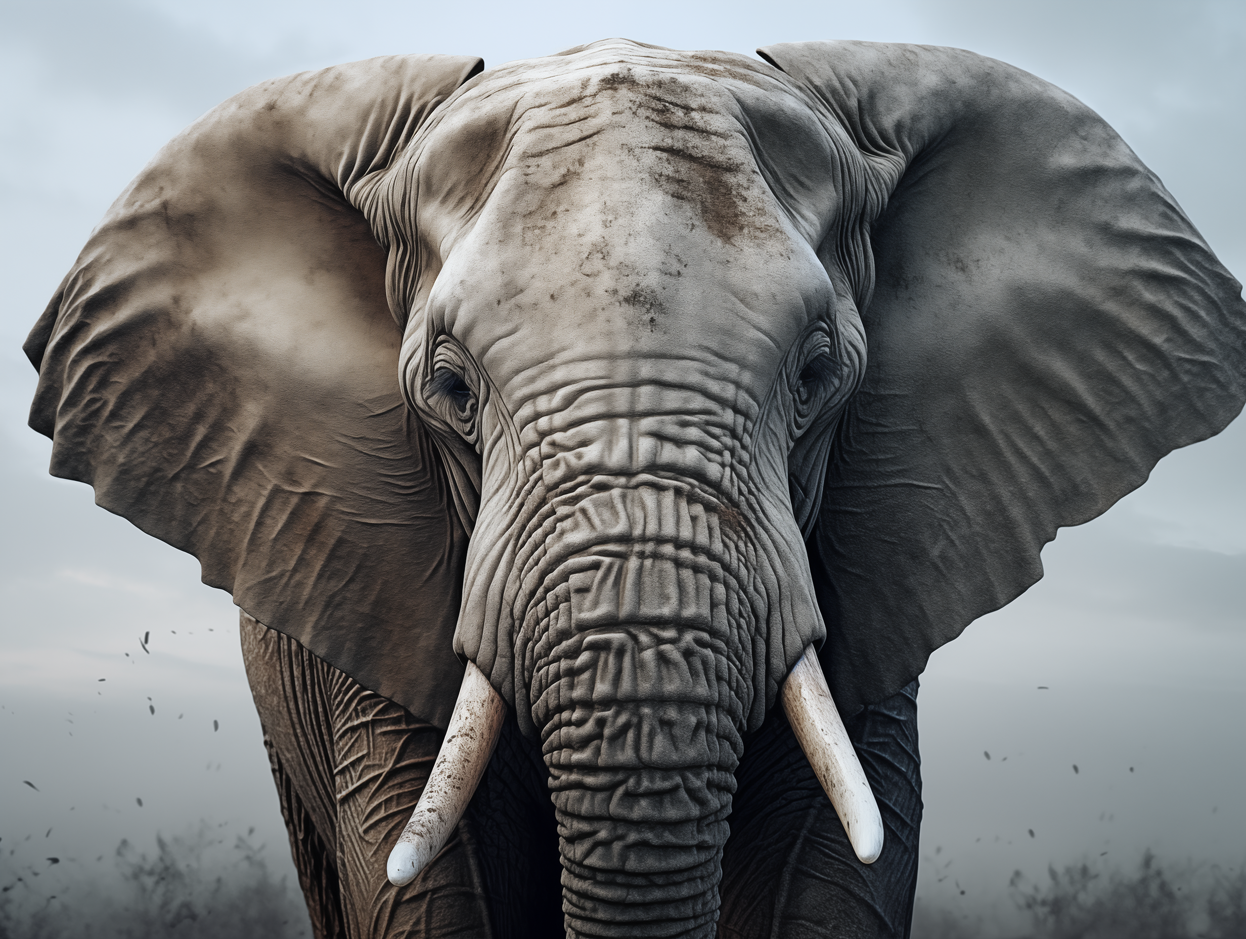 Elephant Head Toughened Glass Kitchen Splashback - Adhesive Included