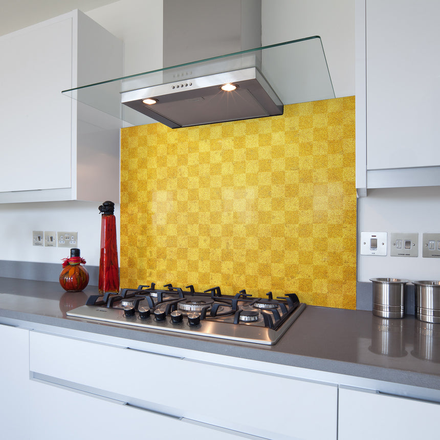 LV Toughened Glass Kitchen Splashback - Adhesive Included