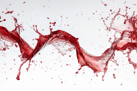 Red Ink Splash Toughened Glass Kitchen Splashback - Adhesive Included