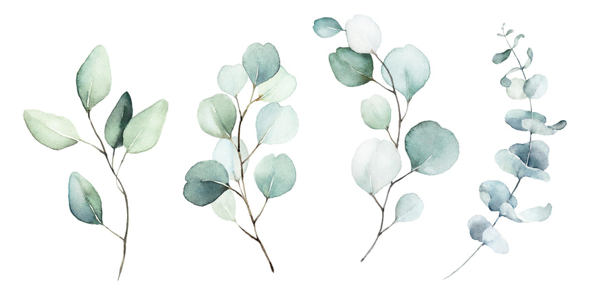 Faded Leaves Toughened Glass Kitchen Splashback - Adhesive Included