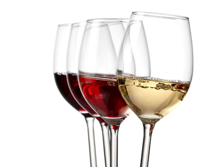 4 Wine Glasses Toughened Glass Kitchen Splashback - Adhesive Included