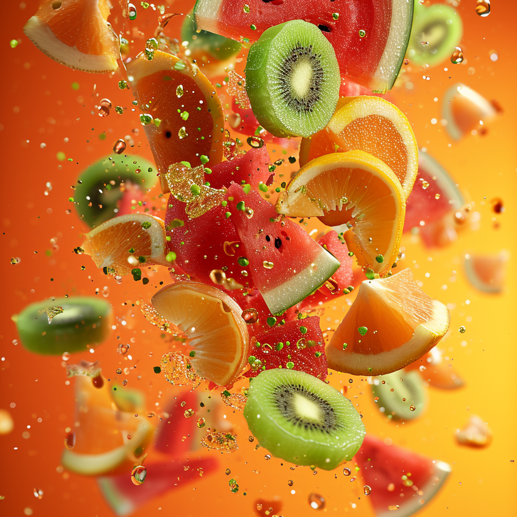 Summer Fruits Toughened Glass Kitchen Splashback - Adhesive Included