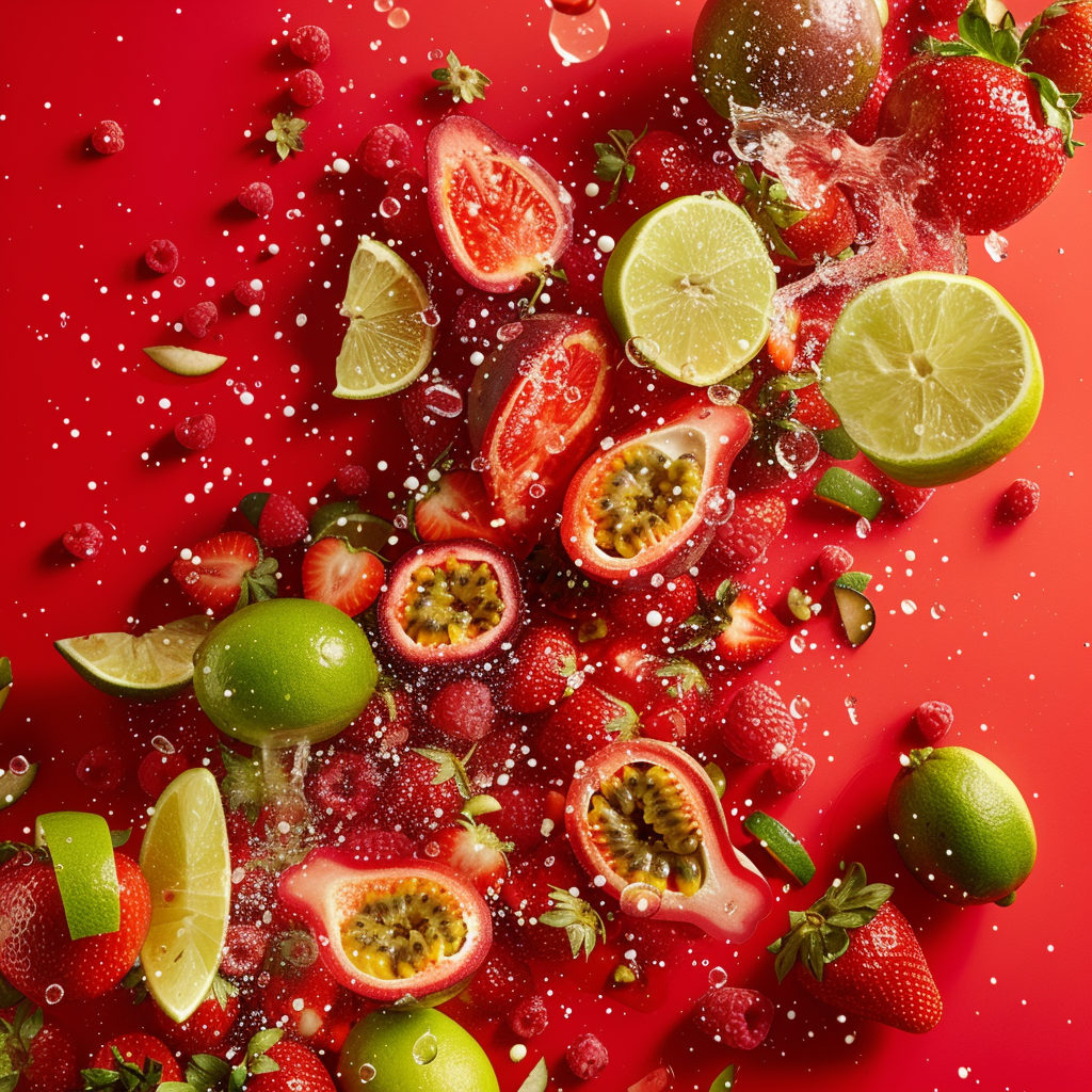 Summer Fruits V2 Toughened Glass Kitchen Splashback - Adhesive Included