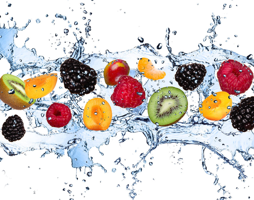 Fruit Splash Toughened Glass Kitchen Splashback - Adhesive Included