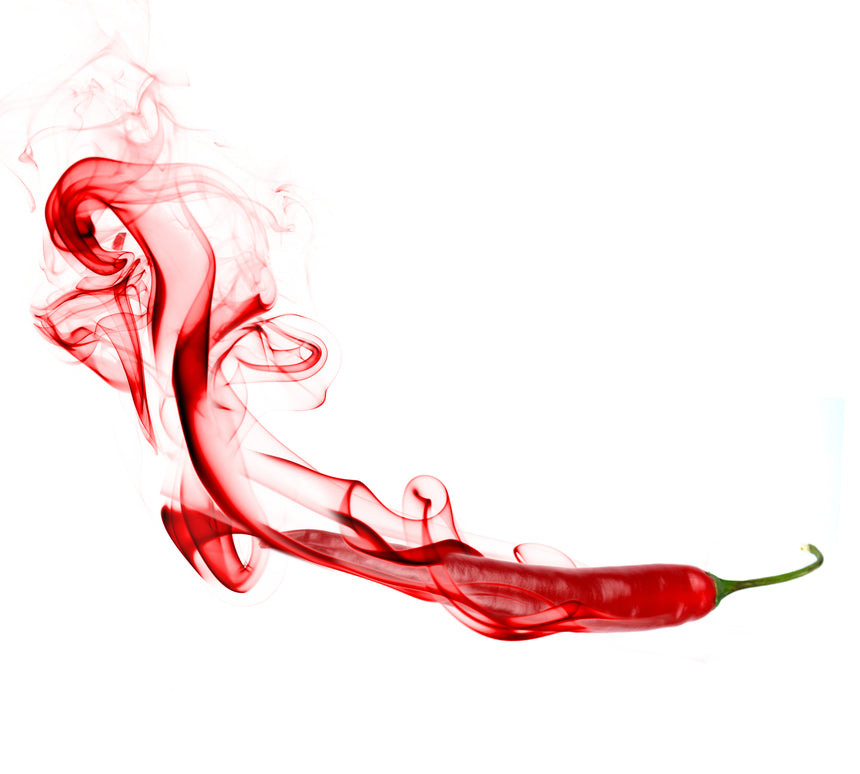 Flowing Chilli Toughened Glass Kitchen Splashback - Adhesive Included