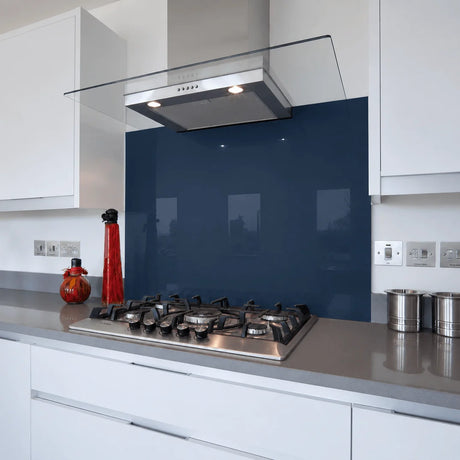 Atlantic slate navy blue splashback behind hob
