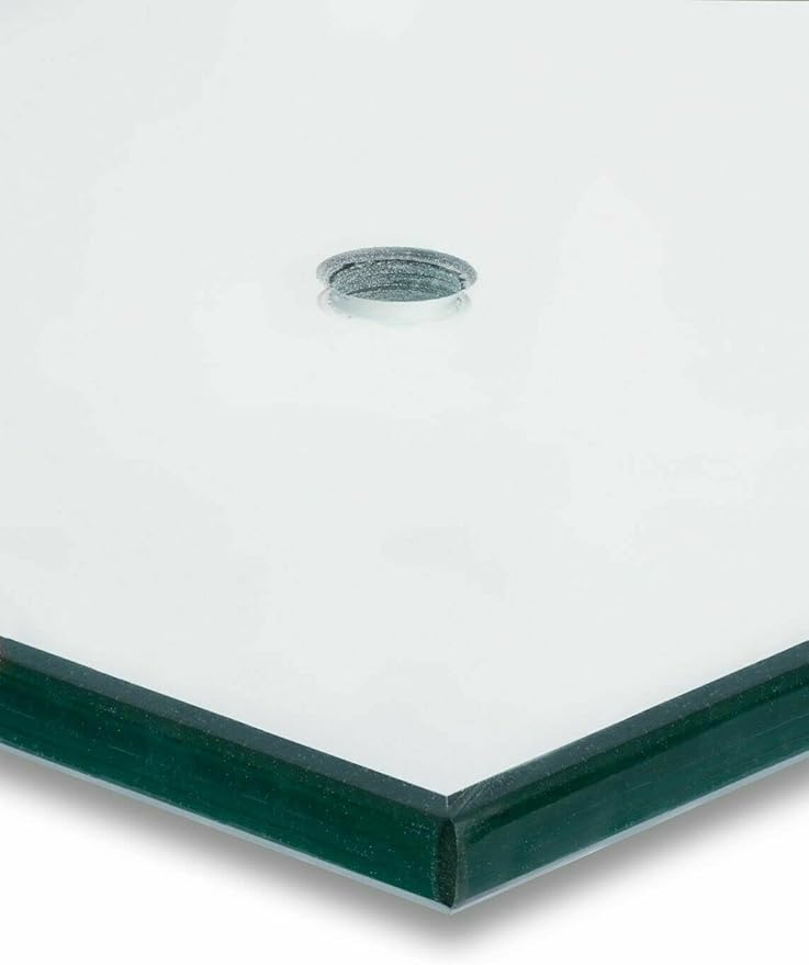 Clear Toughened Glass Splashback with holes and fixings