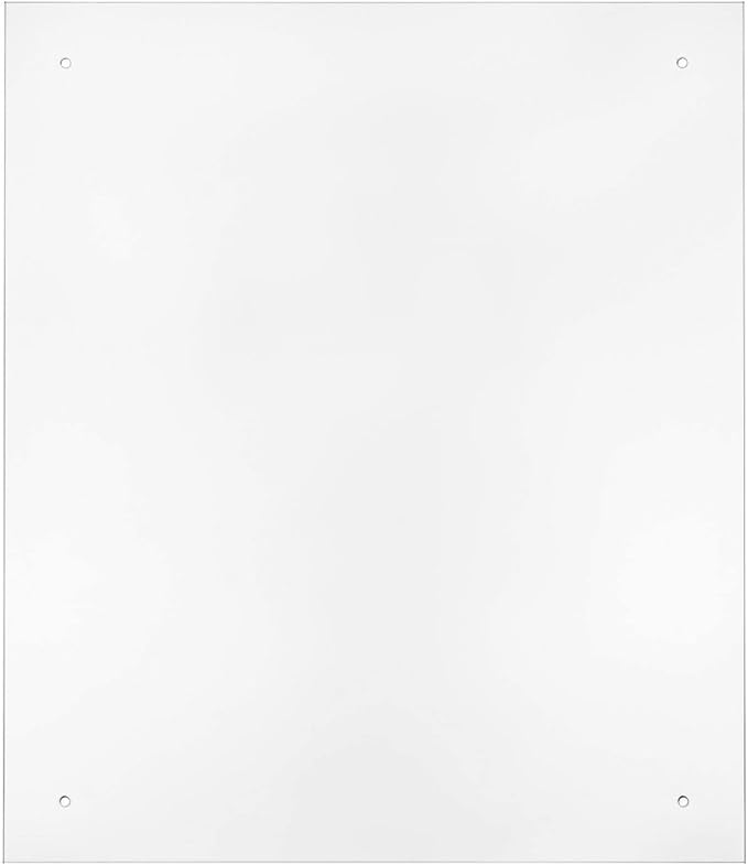 Clear Toughened Glass Splashback with holes and fixings