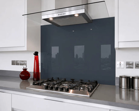 Admiral Blue Glass Splashback behind hob