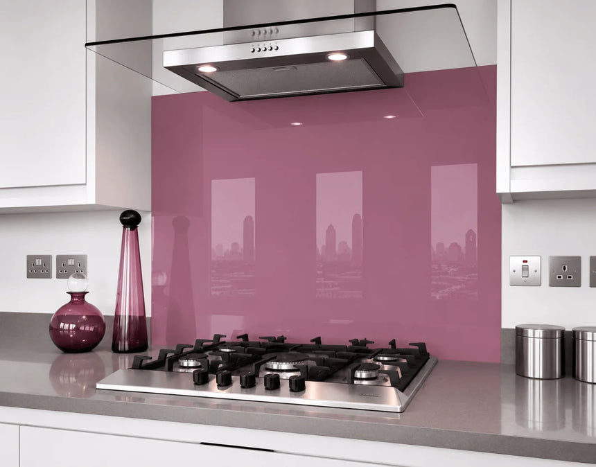 Festival Bloom Glass Splashback behind hob