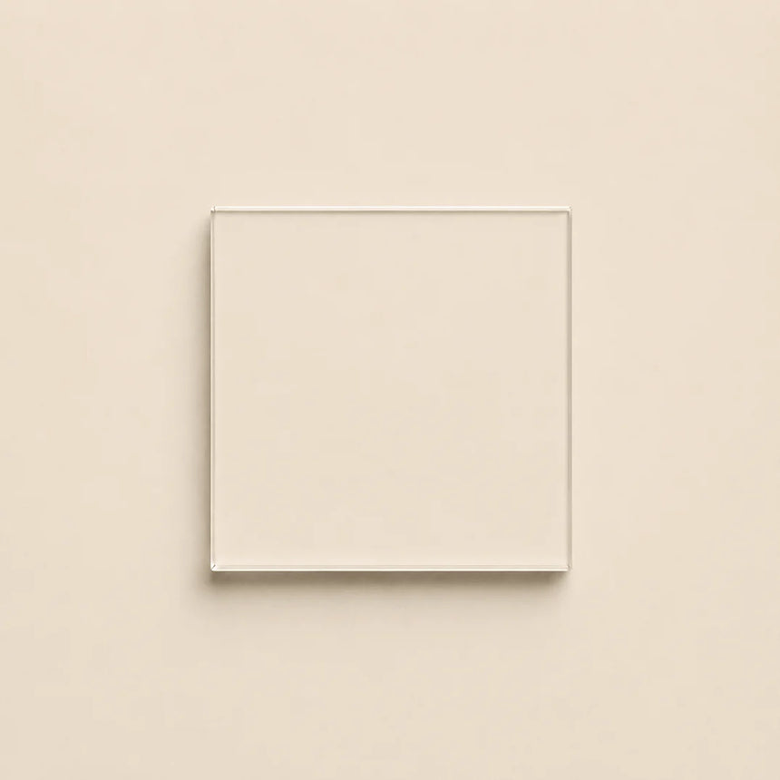 Limewash white glass splashback