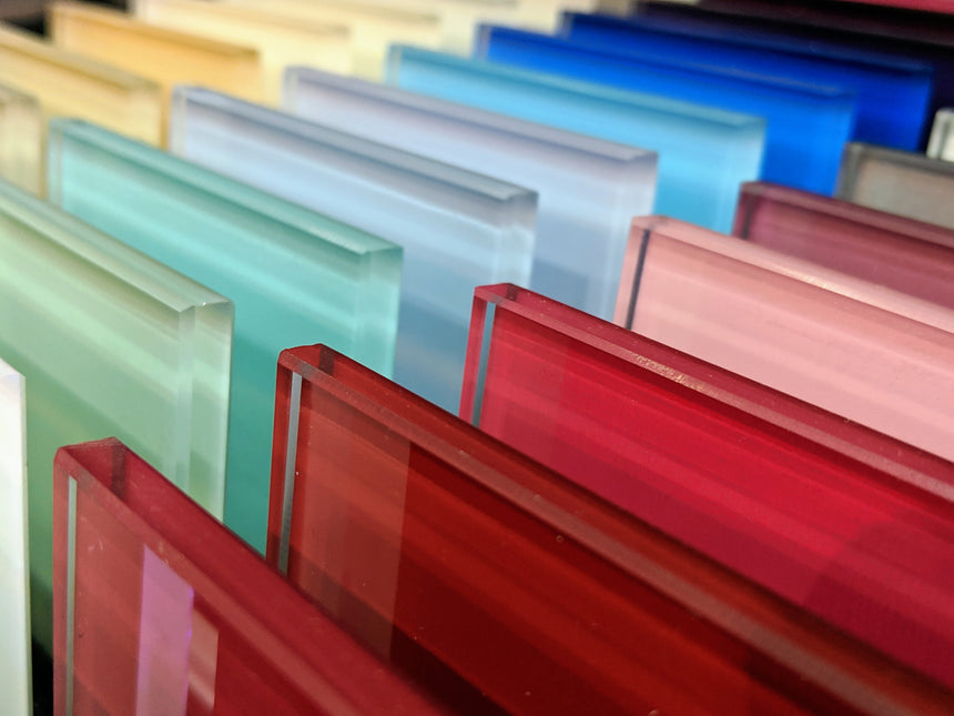 Custom Colour Toughened Glass Kitchen Splashback - Adhesive Included